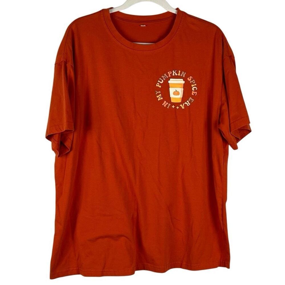 Women’s Fall Pumpkin Spice Era Rust Orange Graphic T-shirt Large